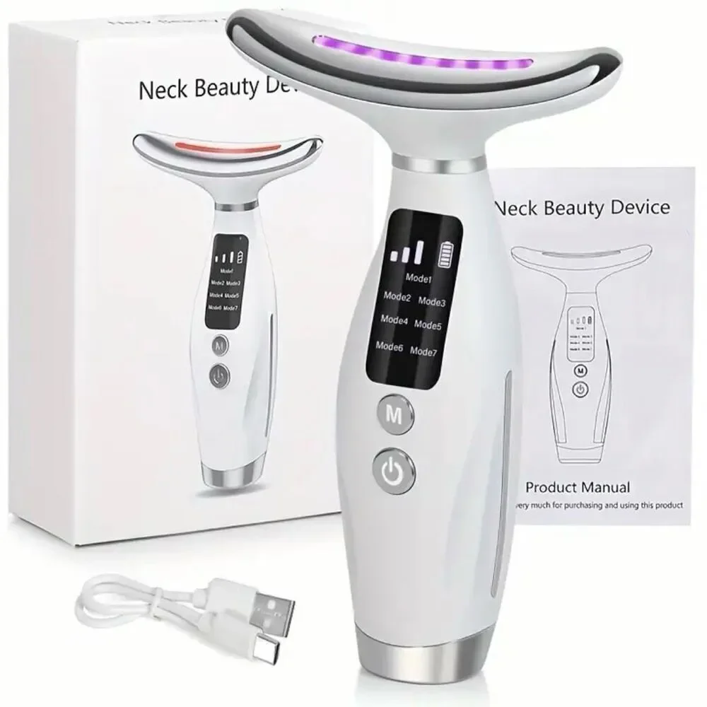 NWT Neck Face Massager 7 Color Facial Massager w/Vibrating & Warming Function